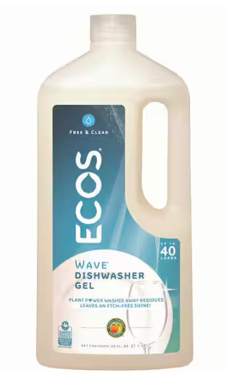 Squeeze Bottle Free and Clear Wave Gel Dishwasher Detergent, 40 oz (2-Pack)