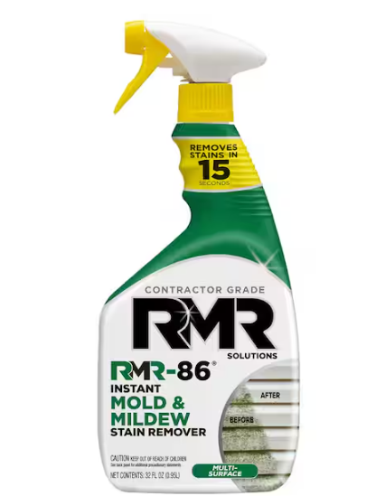 RMR instant mold and mildew stain remover spray bottle on a white background
