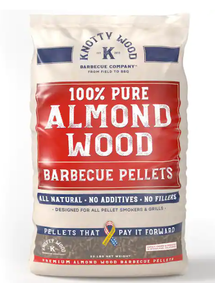 100% Pure Almond Wood BBQ Pellets