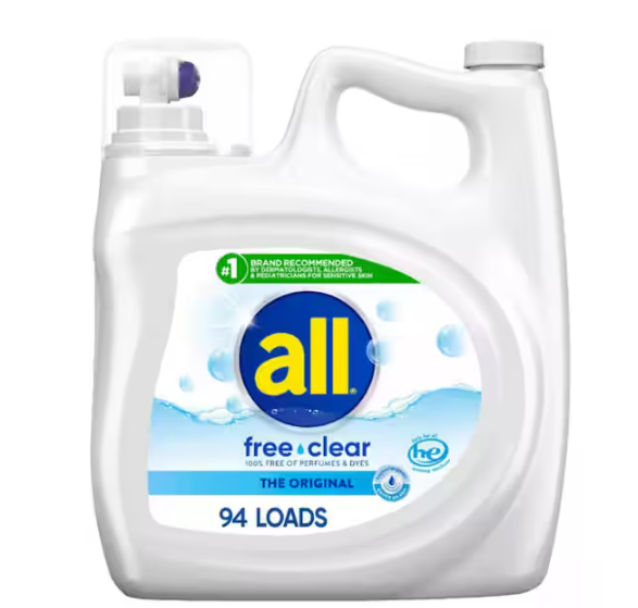 Free Clear for Sensitive Skin Liquid Laundry Detergent, 94Loads, 141 fl.oz