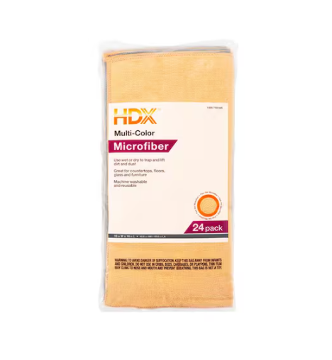 16 in. x 16 in. Multi-Purpose Microfiber Towel (24-Pack)