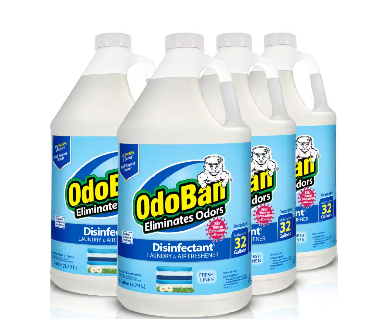 1 Gal. Fresh Linen Disinfectant and Odor Eliminator, Fabric Freshener, Mold Control, Multi-Purpose Concentrate (4-Pack)