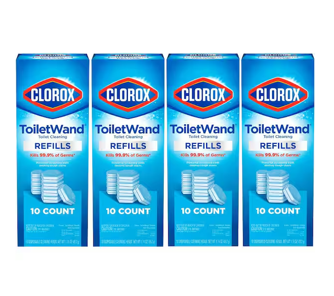 ToiletWand Disinfecting Refills Toilet Bowl Cleaner Disposable Wand Heads (10-Count) (4-Pack)