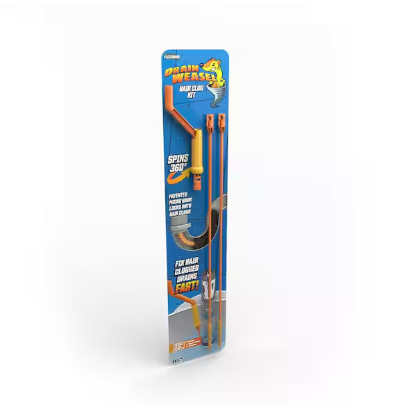 Drain Weasel Hair Clog Tool Starter Kit for Drain Cleaning (3-Piece)