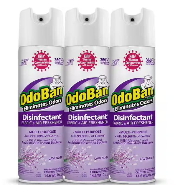 14.6 oz. Lavender Multi-Purpose Disinfectant Spray, Odor Eliminator, Sanitizer, Fabric and Air Freshener (3-Pack)