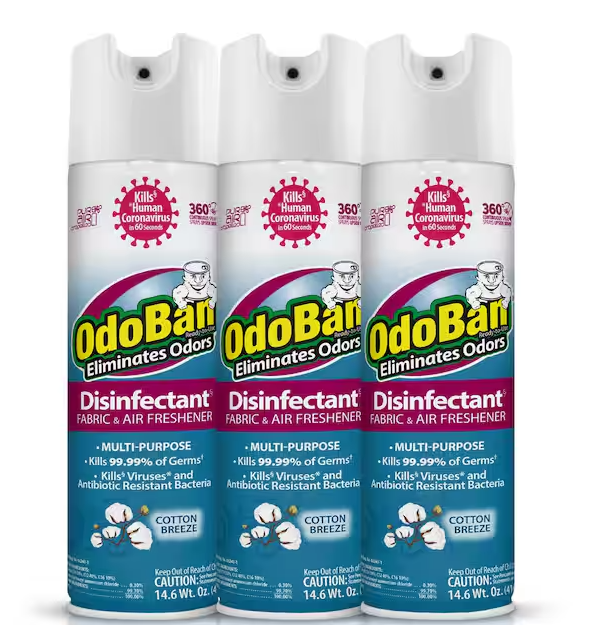 14.6 oz. Cotton Breeze Multi-Purpose Disinfectant Spray, Odor Eliminator, Sanitizer, Fabric and Air Freshener (3-Pack)