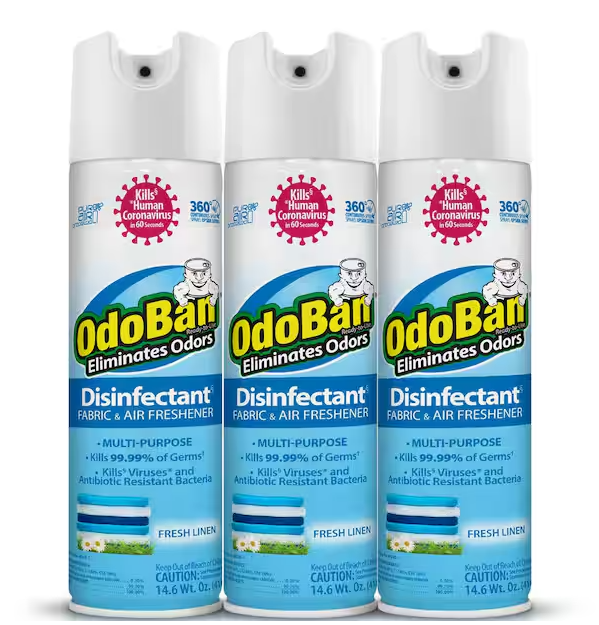 14.6 oz. Fresh Linen Multi-Purpose Disinfectant Spray, Odor Eliminator, Sanitizer, Fabric and Air Freshener (3-Pack)