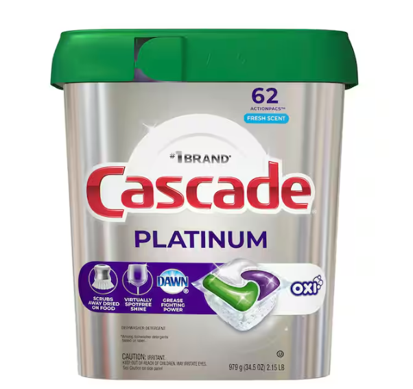 Plantinum + Oxi ActionPacs Fresh Scent Dishwasher Detergent (62-Count)