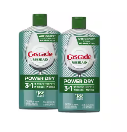 Platinum 16 oz. Power Dry Dishwasher Machine Rinse Aid 155 Loads (2-Pack)