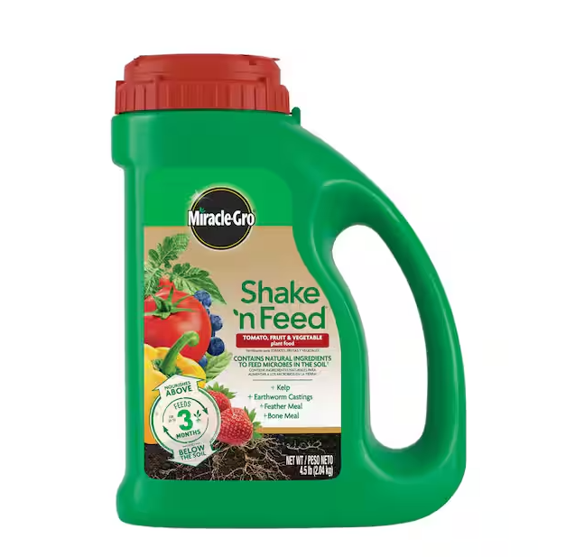 Shake N Feed Tomato, Fruit and Vegetable Plant Food 4.5 lbs. For In-Ground and Container Plants, Dry Fertilizer