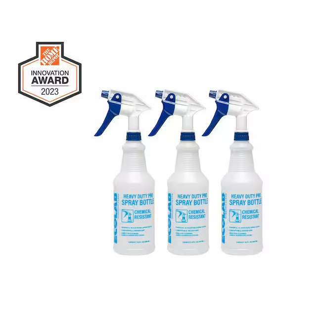 32 oz. Heavy Duty Pro All Purpose Spray Bottle, Refillable Bottle with Adjustable Nozzle (3-Pack)
