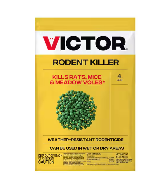 4LB Rodent Pest Killer - Weather-Resistant, Powerful Formula Eliminates Rats, Mice, and Meadow Voles