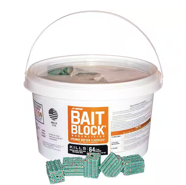 Bait Block Peanut Butter Flavor Anticoagulant Rodenticide for Mice and Rats (Pail of 64)