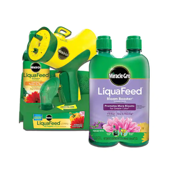 LiquaFeed 16 oz. All Purpose Plant Food Advance Starter Kit and 32 oz. Bloom Booster Flower Plant Food Refill Bundle