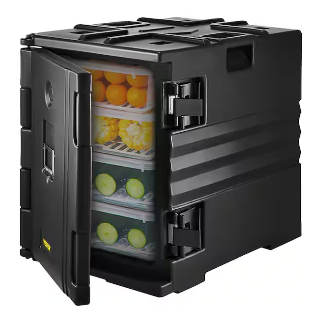 Insulated Food Pan Carrier 82 Qt. Hot Box for Catering Food Box Carrier with Double Buckles for Restaurant, Black